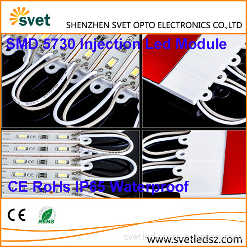 CE RoHs DC12V SMD 5730 Warm White Cold White 3 Leds Led Module Red Tupe Promotion IP65 Waterproof